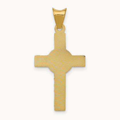 w/Rhodium Iona Crucifix Cross Pendant, 14K