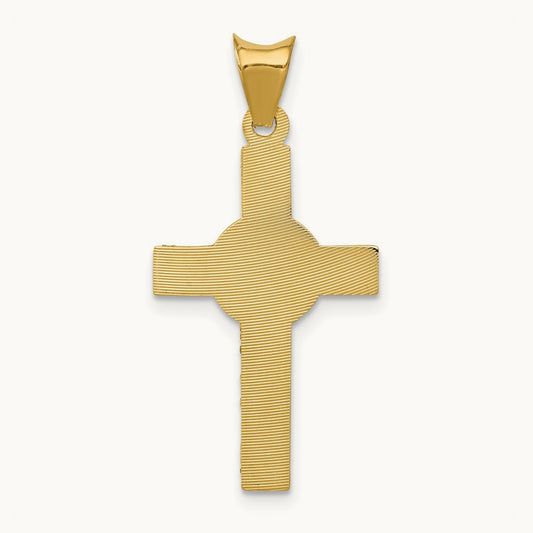 w/Rhodium Iona Crucifix Cross Pendant, 14K