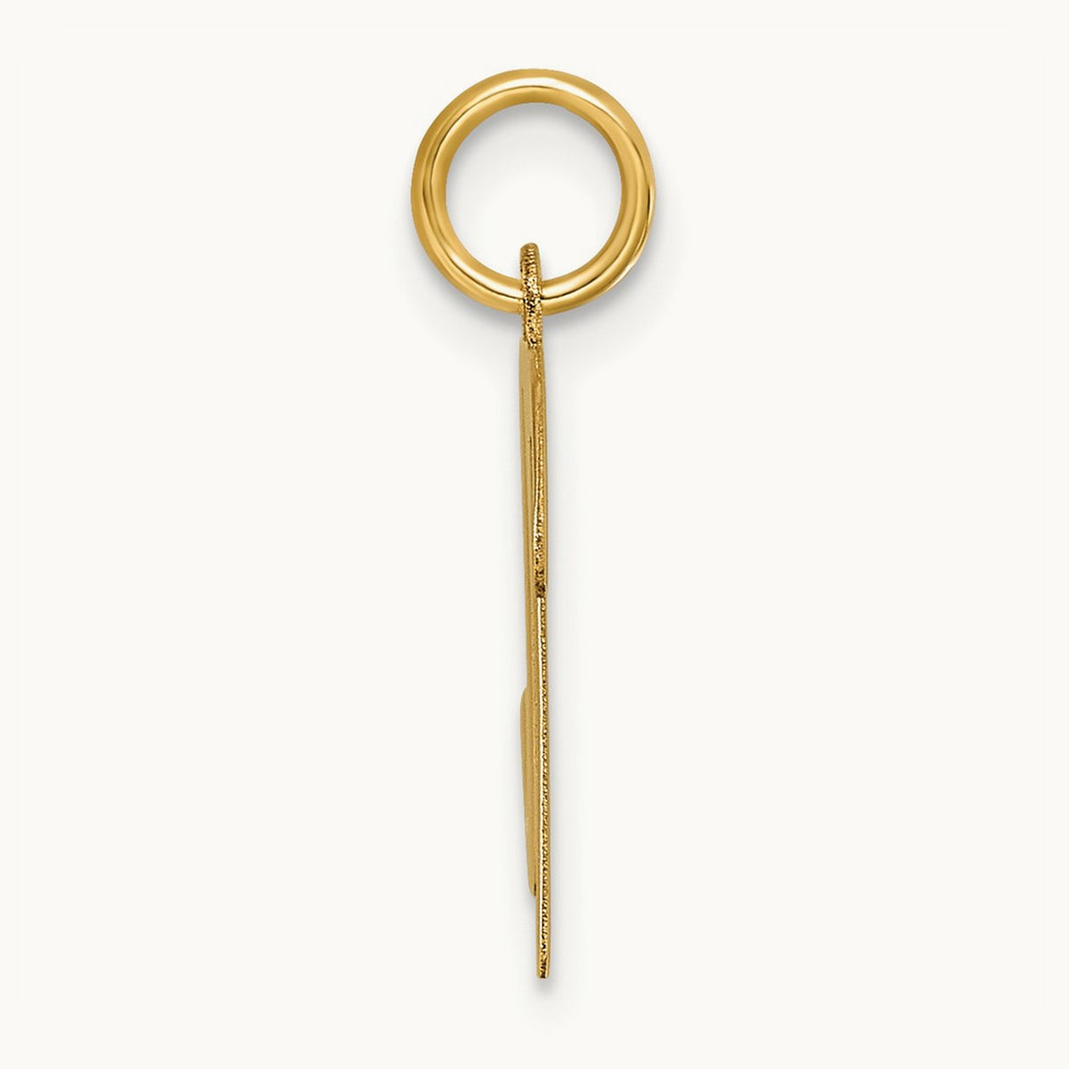 Medium Script Initial Charm — 14K Yellow Gold, N