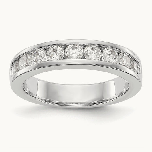 9- Stone Channel Band Mounting, 3mm, 14K White Gold