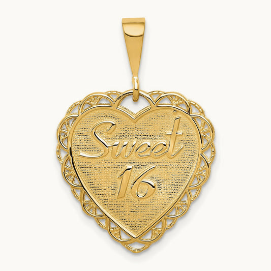 Reversible SWEET 16 Charm, 14K