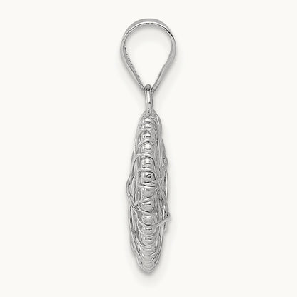 Open Wire Heart Pendant, 14K White Gold