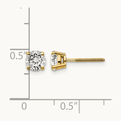 1.00ct. VS2/SI1 G-I Diamond Stud Thread on/off Post Earrings, 14K Yellow Gold