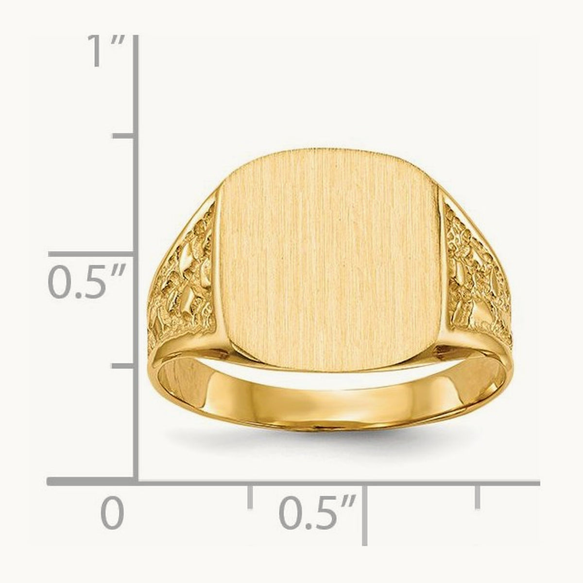 14.0x12. Closed Back Mens Signet Ring, 5mm, 14K