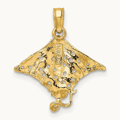 Spotted Eagle Ray with Holes Charm — 19mm