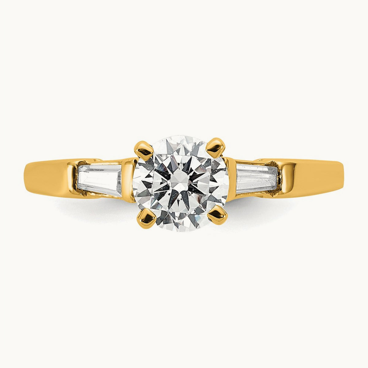 Setting: Gold 3-Stone Diamond Peg Set Engagement Ring, No Head — 14K Yellow Gold