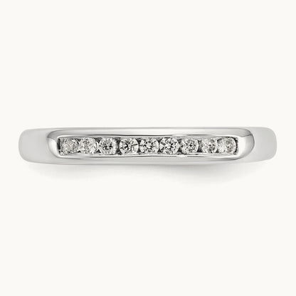 9-Stone Diamond Channel Band, 14K White Gold