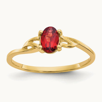 Garnet Birthstone Ring, 14K