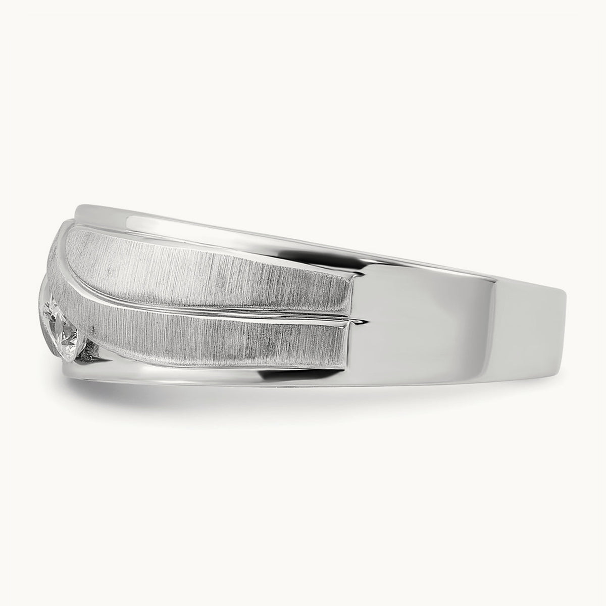 Polished/Grooved Men's Ring, 0.25 ct tw Lab-Grown Diamond