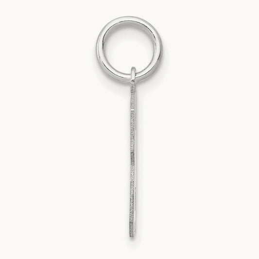 Small Satin Number 3 Charm, 14K White Gold
