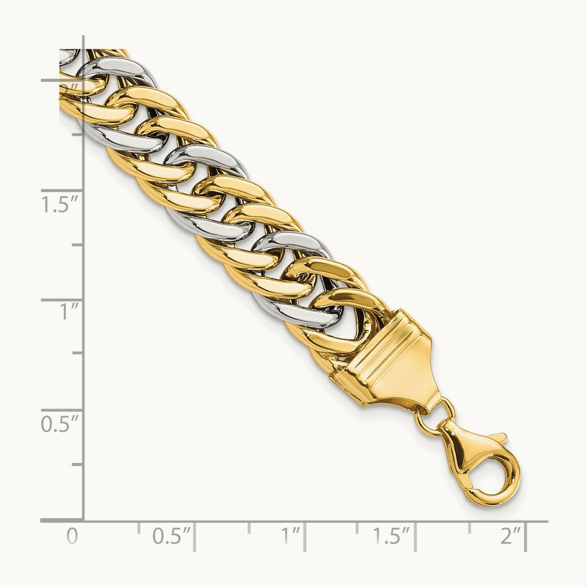 8 inch Curb Link Bracelet, 14K Two-tone