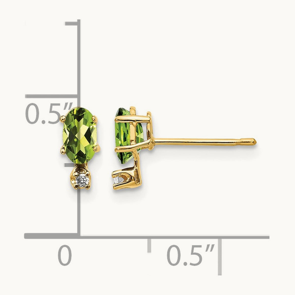 Diamond & Peridot Birthstone Earrings, 14K