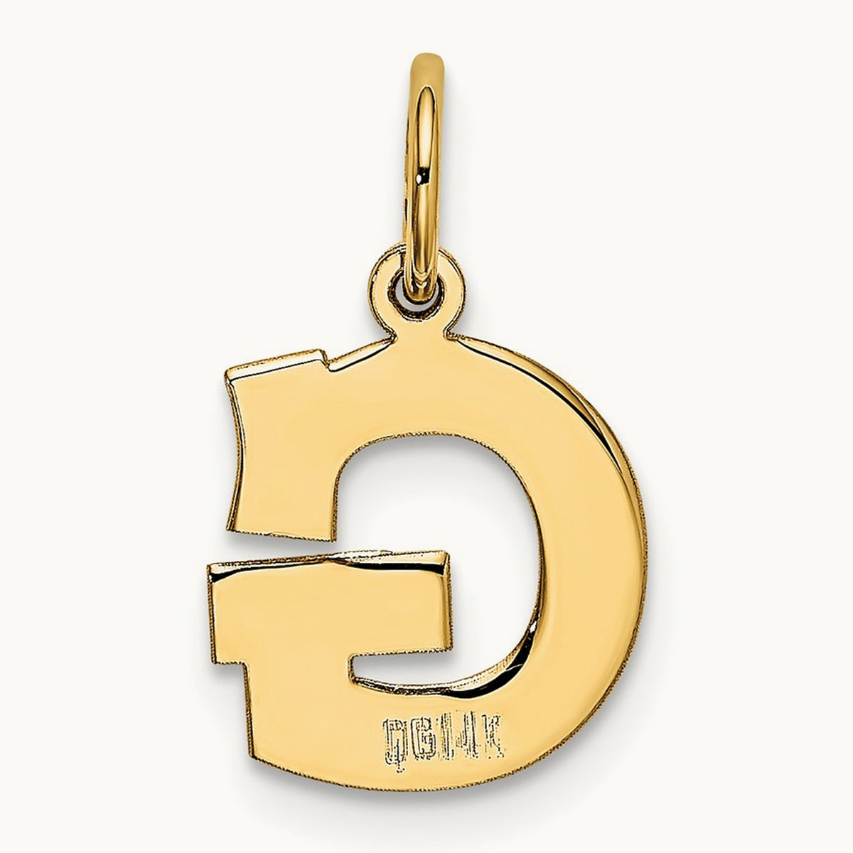 Small Block Initial Charm — 14K Yellow Gold, G