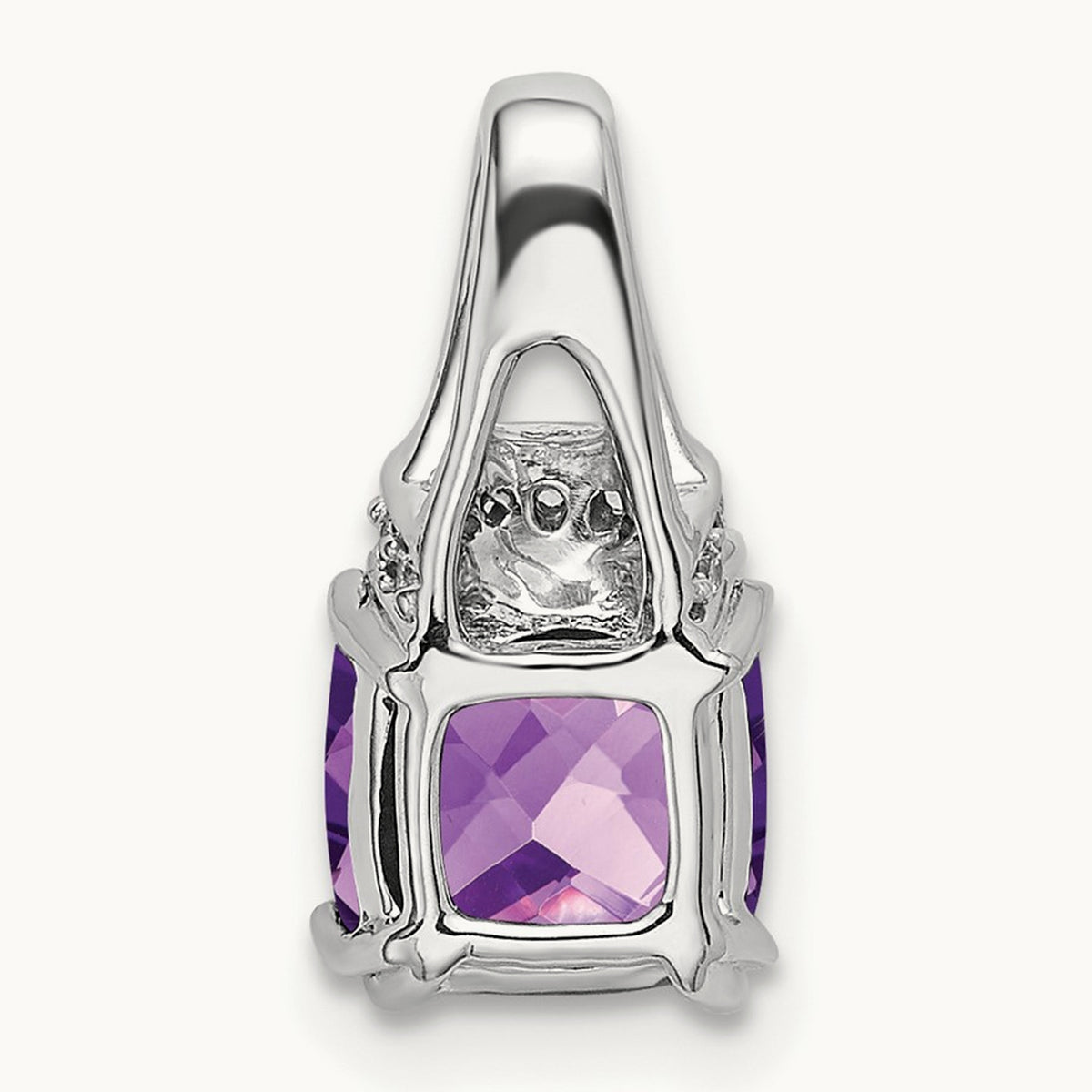 Cushion Amethyst and Diamond Pendant — photo set
