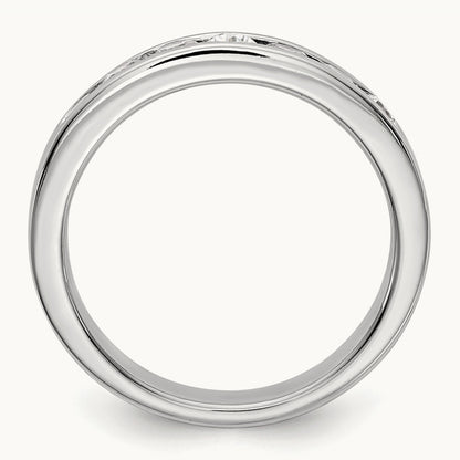 7-Stone Diamond Channel Band, 14K White Gold