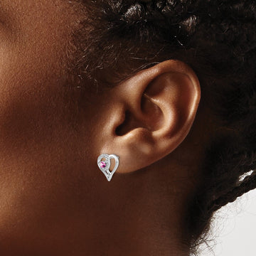 Sapphire and Diamond Heart Earrings — photo set