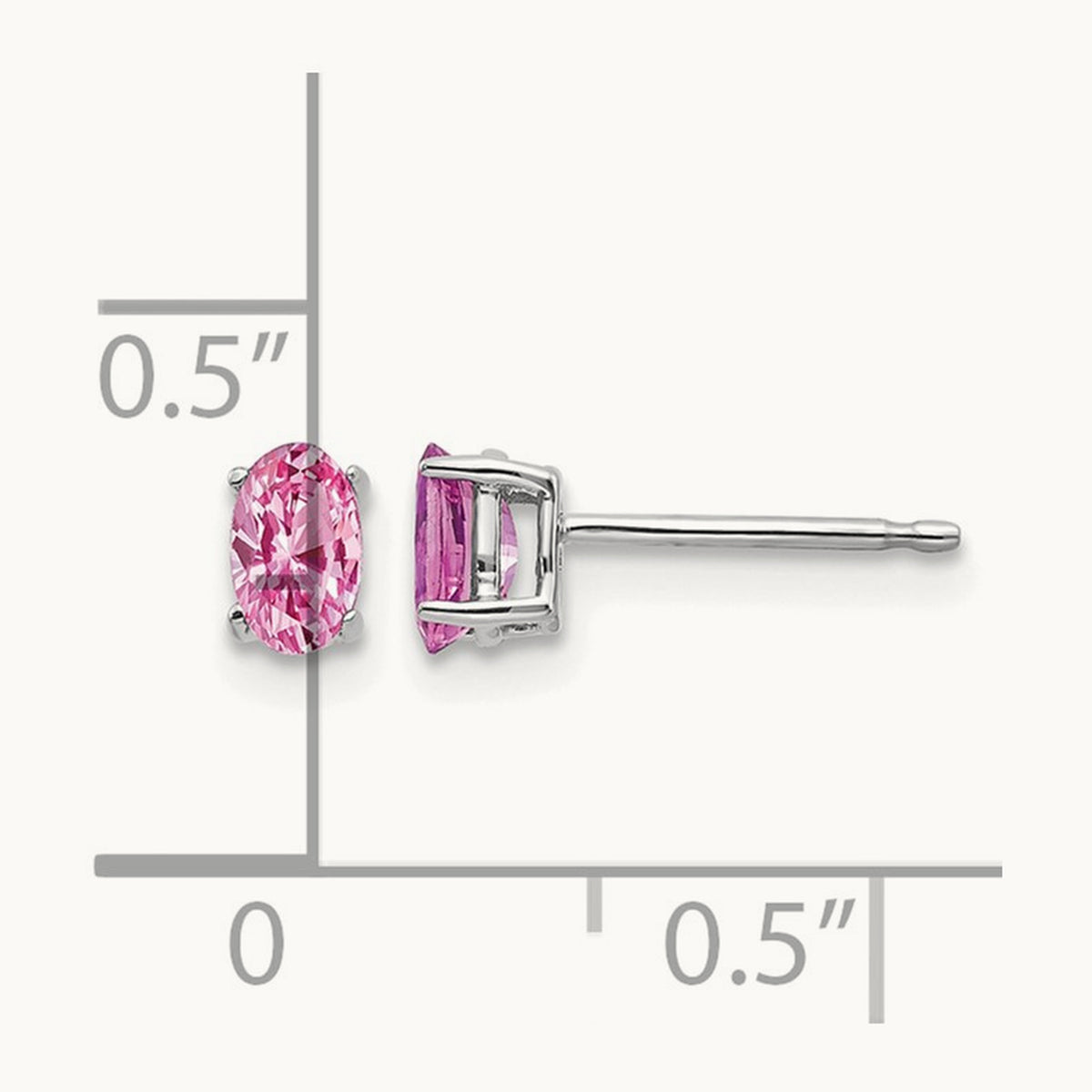 Pink Sapphire Earrings, 14K White Gold