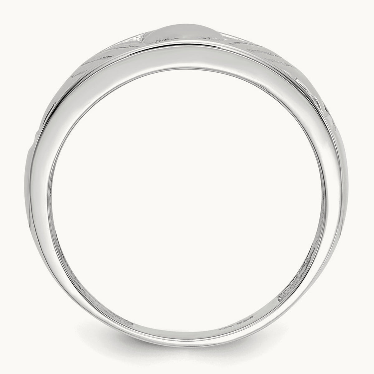 Men's Claddagh Band, 14K White Gold