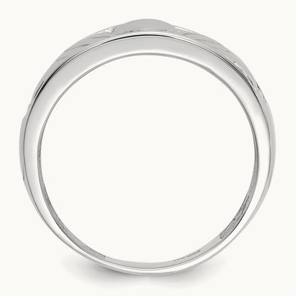 Men's Claddagh Band, 14K White Gold