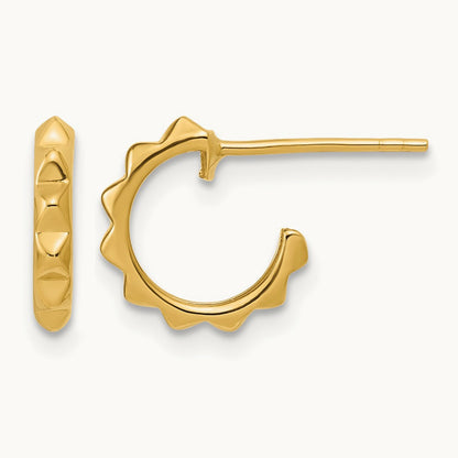 Polished Geometric C-Hoop Post Earrings, 14K — Leslie's