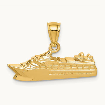 Polished Cruse Ship Pendant, 14K