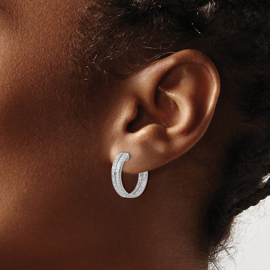 Diamond In/Out Hinged Hoop Earrings — photo set