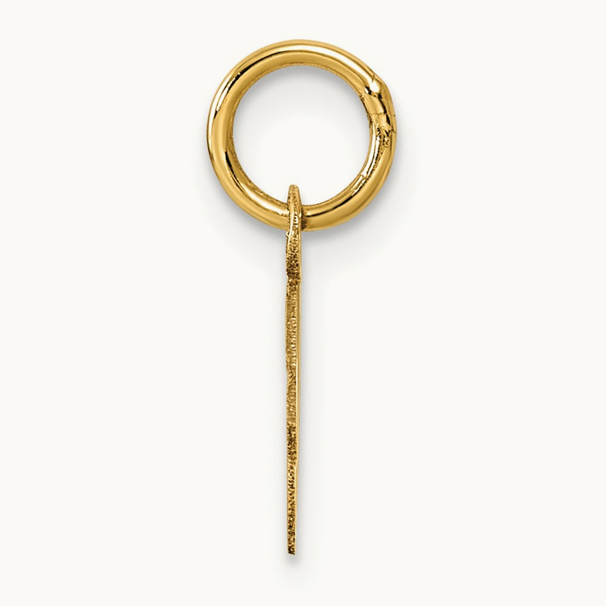 Uppercase Initial Charm — 14K Yellow Gold, O