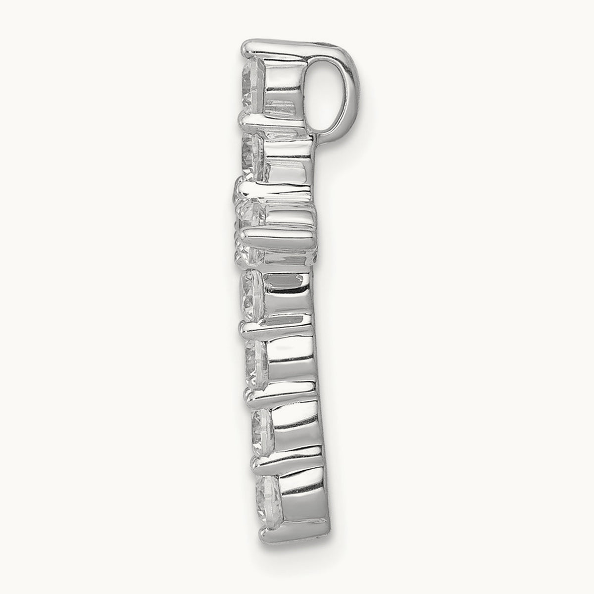 Cross Chain Slide Pendant, 0.75 ct tw Lab-Grown Diamond — 14K White Gold, Standard
