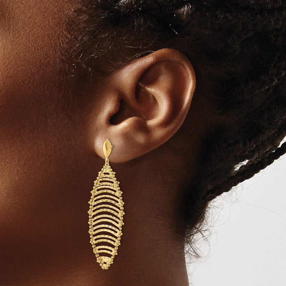 Polished and Textured Post Dangle Earrings — Leslie's — photo set