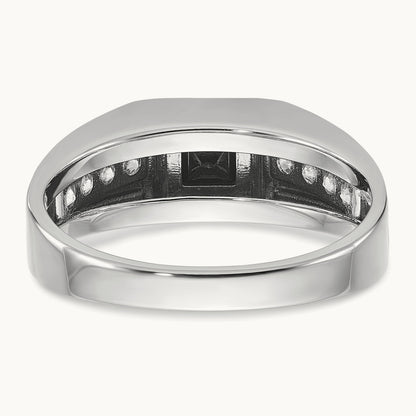 w/Blk RH IBGoodman Black/White Diamond Complete Ring, 14K White Gold
