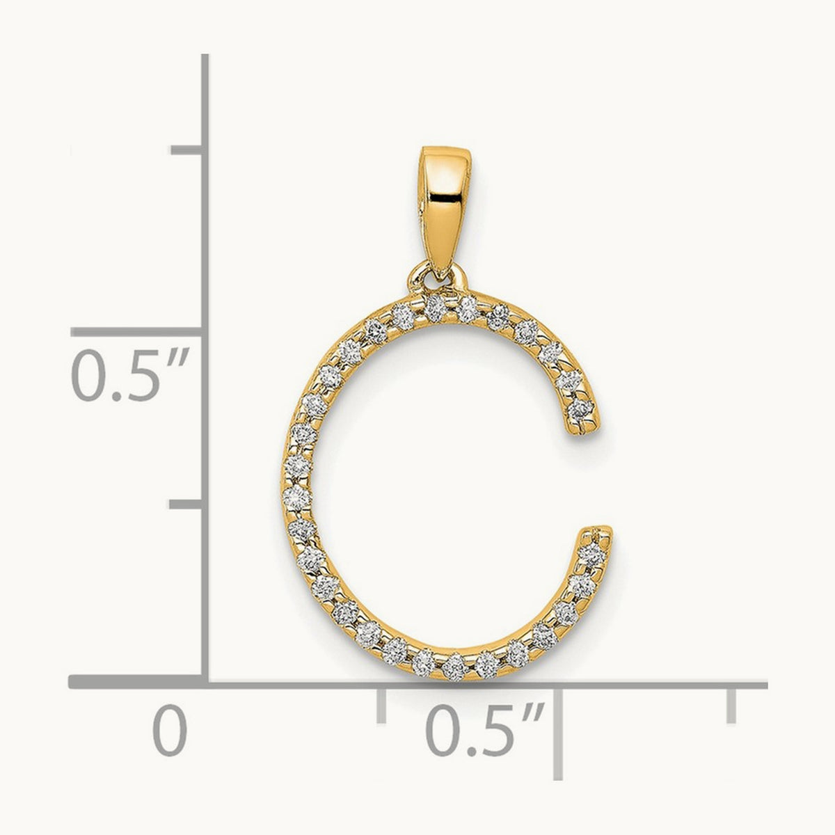 Diamond Letter C Initial Pendant, 14K