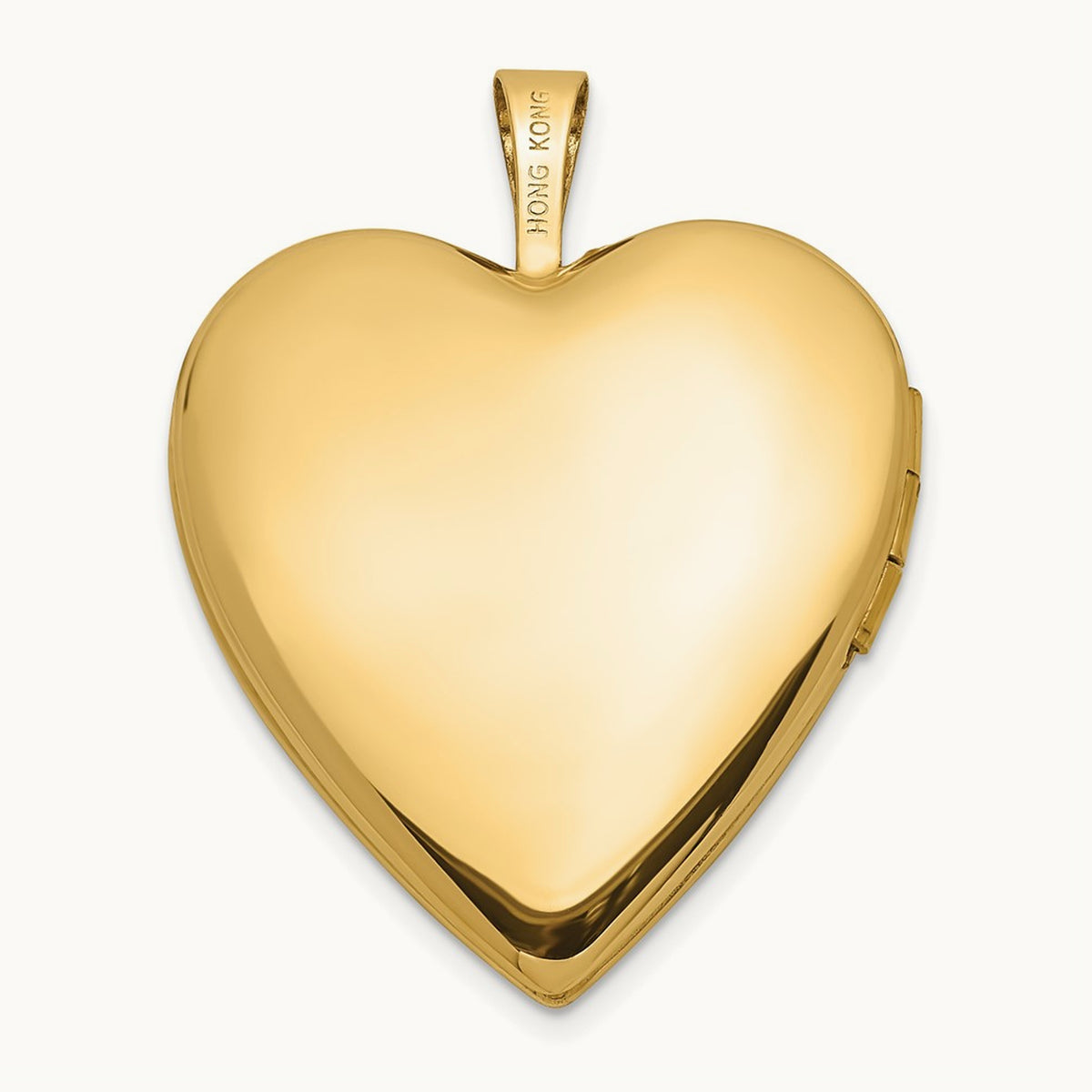 Diamond Polished and Satin Heart Locket — 14K Yellow Gold