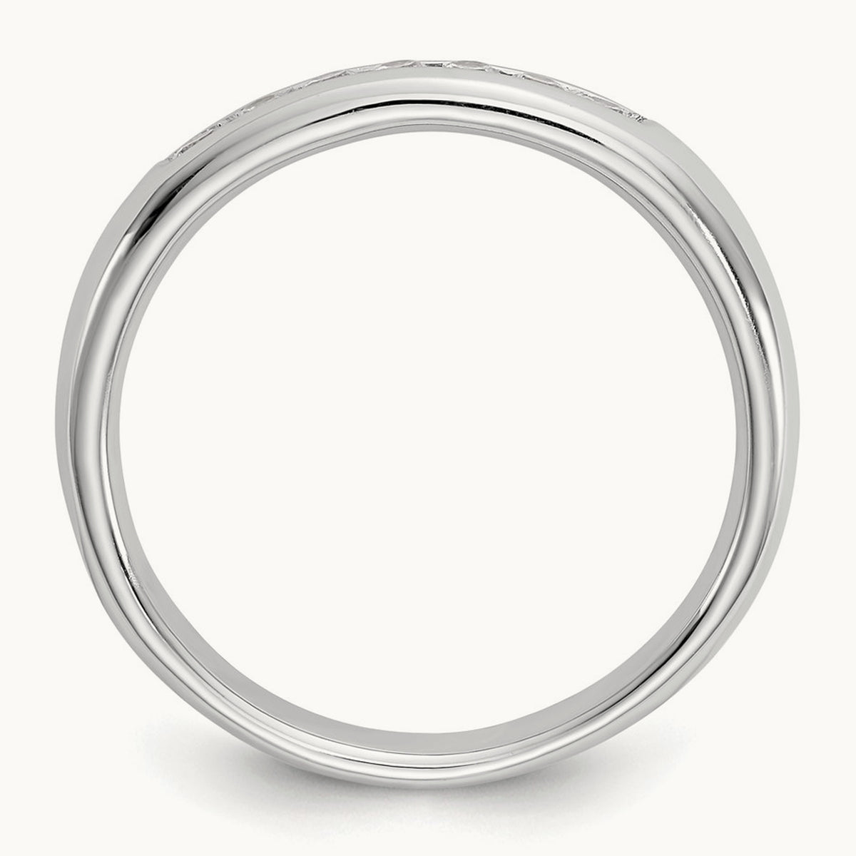 7-Stone Diamond Channel Band, 14K White Gold
