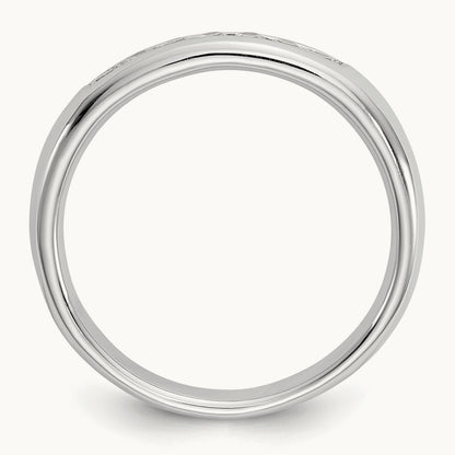 7-Stone Diamond Channel Band, 14K White Gold