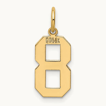 Medium Polished Number 8 Charm — 14K Yellow Gold, 16.13mm