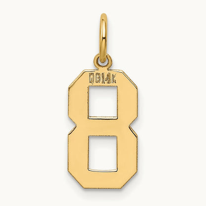Medium Polished Number 8 Charm — 14K Yellow Gold, 16.13mm