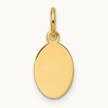 Plain .018 Gauge Engravable Oval Disc Charm — 17.9mm