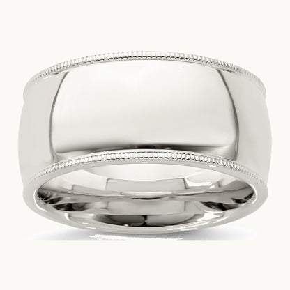 Comfort Fit Half Round Milgrain Band — photo set