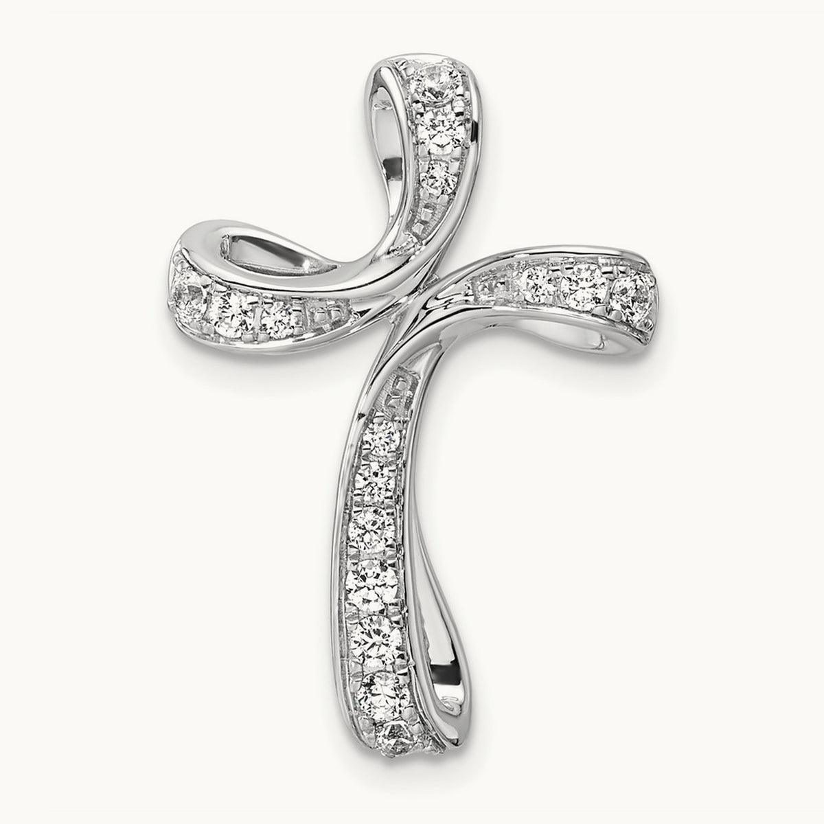 Cross Chain Slide Pendant, 0.25-0.50 ct tw Lab-Grown Diamond