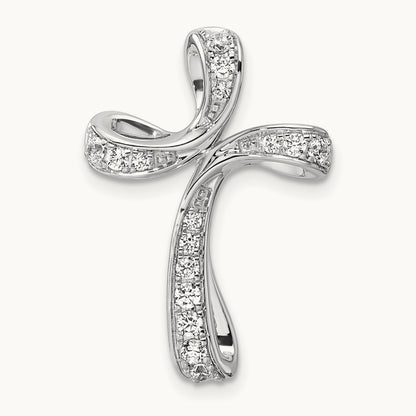 Cross Chain Slide Pendant, 0.25-0.50 ct tw Lab-Grown Diamond