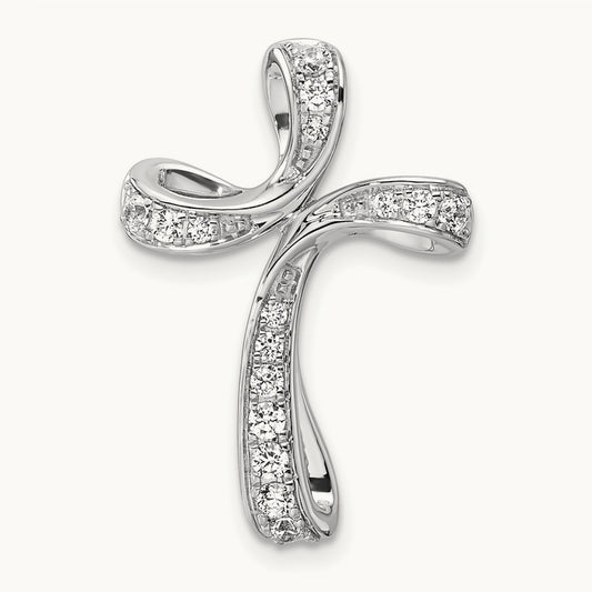 Cross Chain Slide Pendant, 0.25-0.50 ct tw Lab-Grown Diamond