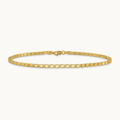 Polished Double-Sided Heart 6in Child's Bracelet, 14K