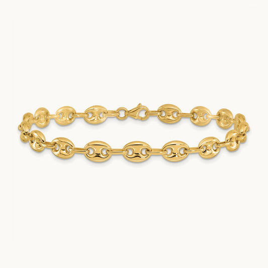 Fancy Link 7.75in Bracelet, 14K