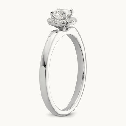 Petite Halo Engagement Ring, 0.50 ct tw Lab-Grown Diamond