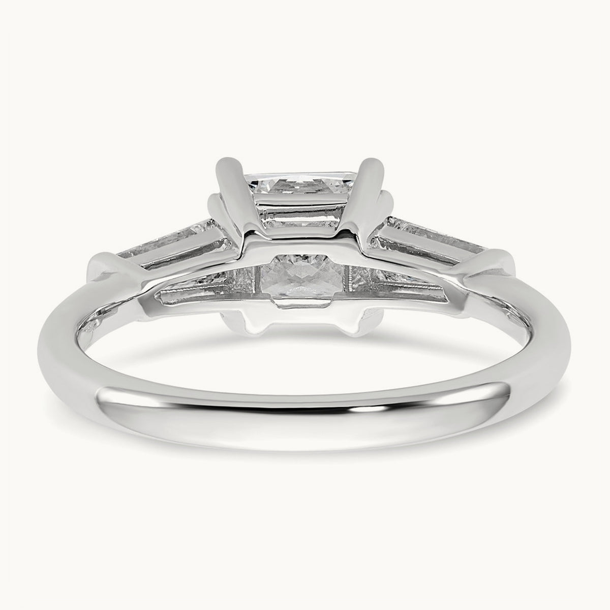 Princess & Baguette Engagement Ring, 1.50-3.75 ct tw Lab-Grown Diamond — 1 1/2 ct, 14K White Gold