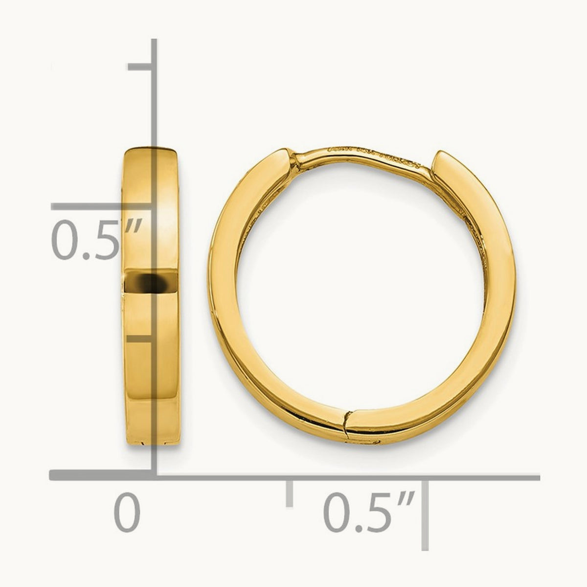 Round Hinged Hoop Earrings, 14K