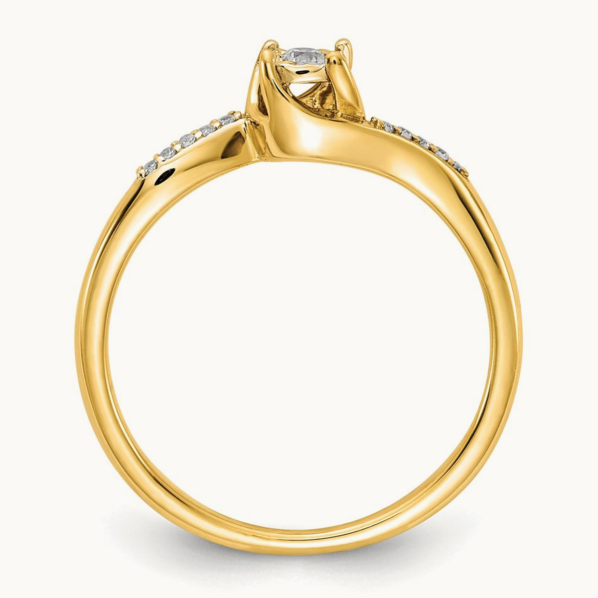 Diamond Bypass Ring — 14K Yellow Gold