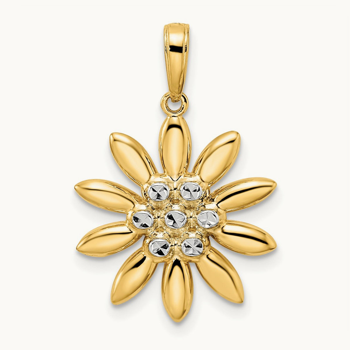 and Diamond-cut Flower Pendant — photo set