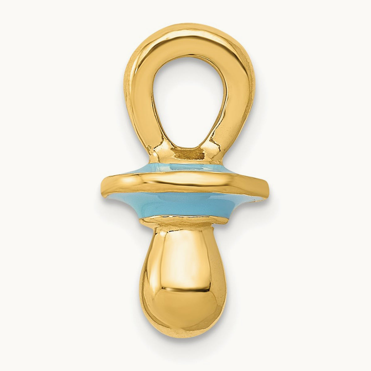 Blue Enameled 3D Pacifier Pendant, 14K