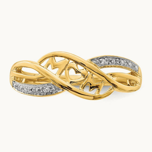 w/Rhodium Diamond MOM Ring, 14K